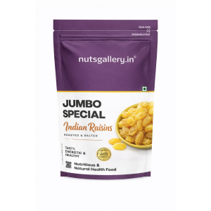 nutsgallery jumbo special indian raisins (kishmish) roasted & salted – 250g